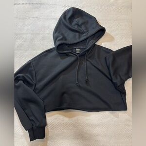 Black Cropped Hoodie, size S